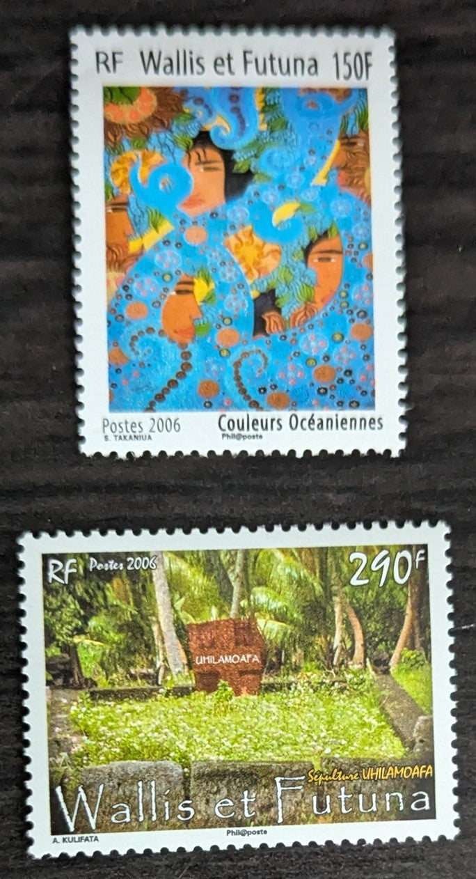 Lot 98 Wallis & Futuna SC#623-626 2006 Stamp Day - Uhilamoafa Gravesite Issues, 2 VFNH Singles, Click on Listing to See ALL Pictures, 2017 Scott Cat. $11.75