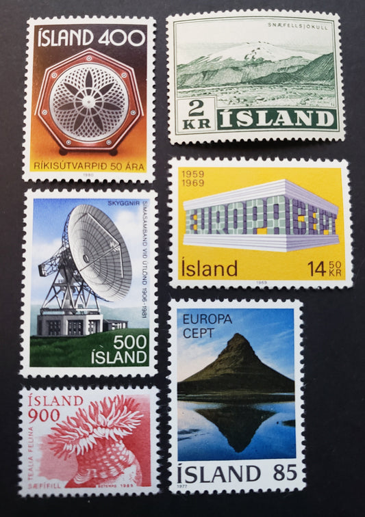 Lot 122 Iceland SC#302/612 1957-1985 Glaciers / Animals Isues, 6 VFNH Singles, Click on Listing to See ALL Pictures, 2017 Scott Cat. $11.45