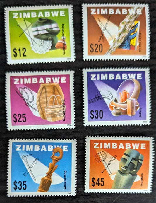 Lot 205 Zimbabwe SC#903-908 2002 Craftsmanship Issue, 6 VFNH Singles, Click on Listing to See ALL Pictures, 2017 Scott Cat. $10