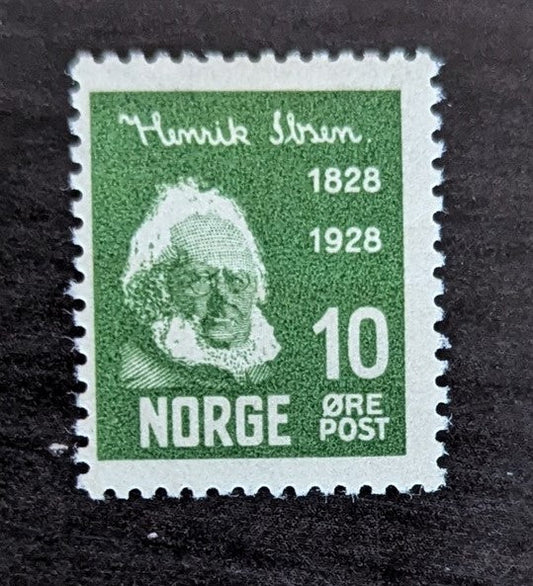 Lot 275 Norway SC#132  1928 Henrik Ibsen Issue, A Fine OG Single, Click on Listing to See ALL Pictures, 2017 Scott Cat. $10