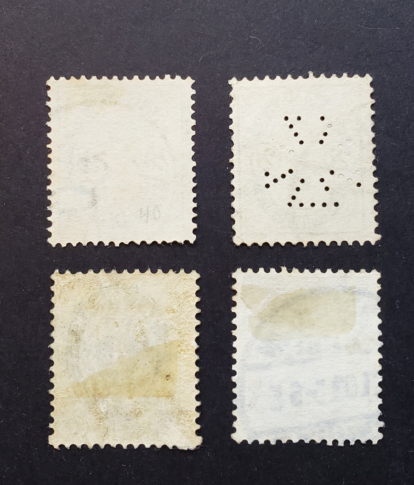 Lot 62 Denmark SC#40/48 1884-1901 Large Corner Numerals Issues, 4 VG-F Used Singles, Click on Listing to See ALL Pictures, Estimated Value $34.75