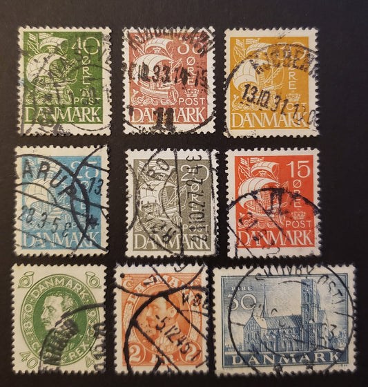 Lot 87 Denmark SC#192/256 1997-1936 Caravel / Church Reformation In Denmark Issues, 9 Fine to VF Used Singles, Click on Listing to See ALL Pictures, 2017 Scott Cat. $9.15