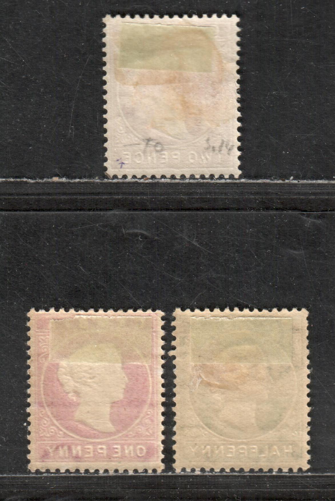 Lot 3 Gambia SG#21/24 1886-1893 Queen Victoria Cameo Issue, 1887 Printings With crown CA Sideways, Perf 14 Comb, 3 F & VF OG Singles, Click on Listing to See ALL Pictures, Estimated Value $20