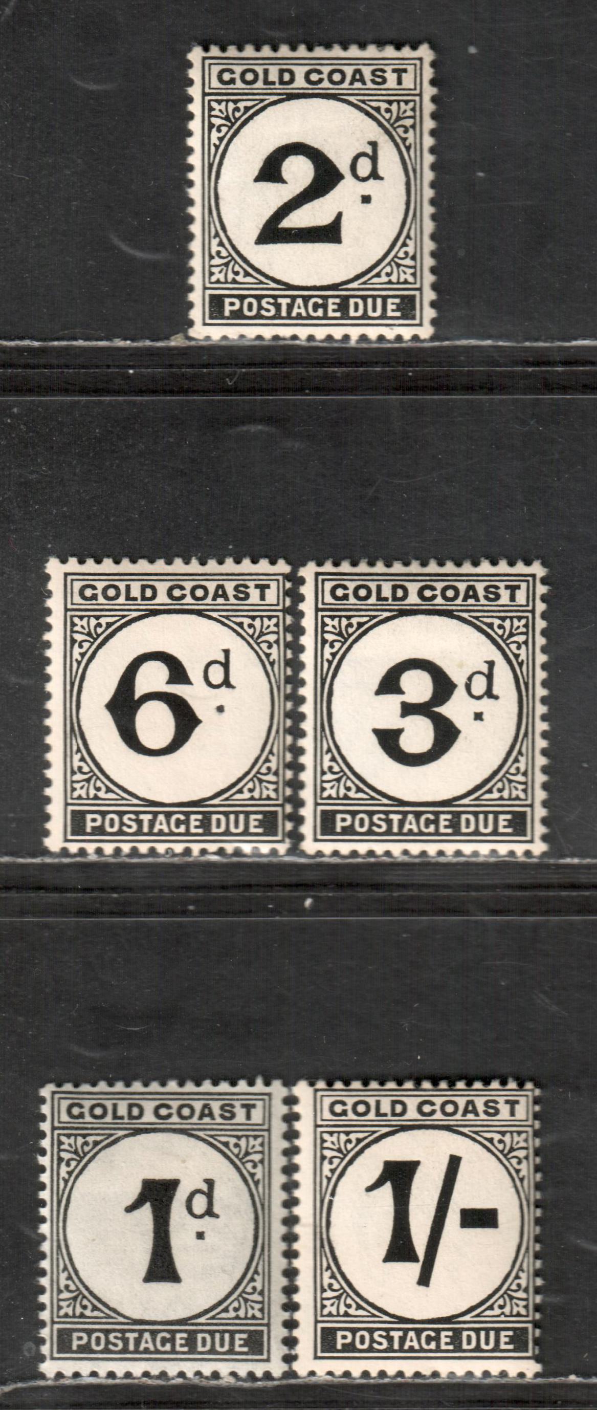 Lot 46 Gold Coast SG#D2/D8 1923-1952 Postage Due Issue, 1d On Ordinary Paper , Others Chalky, 5 F/VF OG Singles, Click on Listing to See ALL Pictures, Estimated Value $8