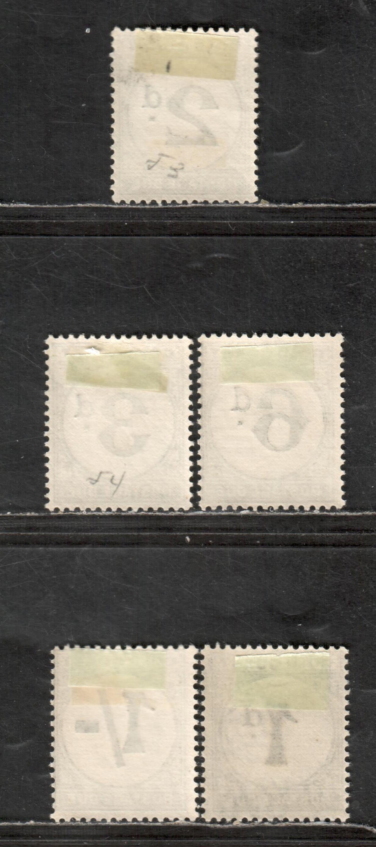 Lot 46 Gold Coast SG#D2/D8 1923-1952 Postage Due Issue, 1d On Ordinary Paper , Others Chalky, 5 F/VF OG Singles, Click on Listing to See ALL Pictures, Estimated Value $8