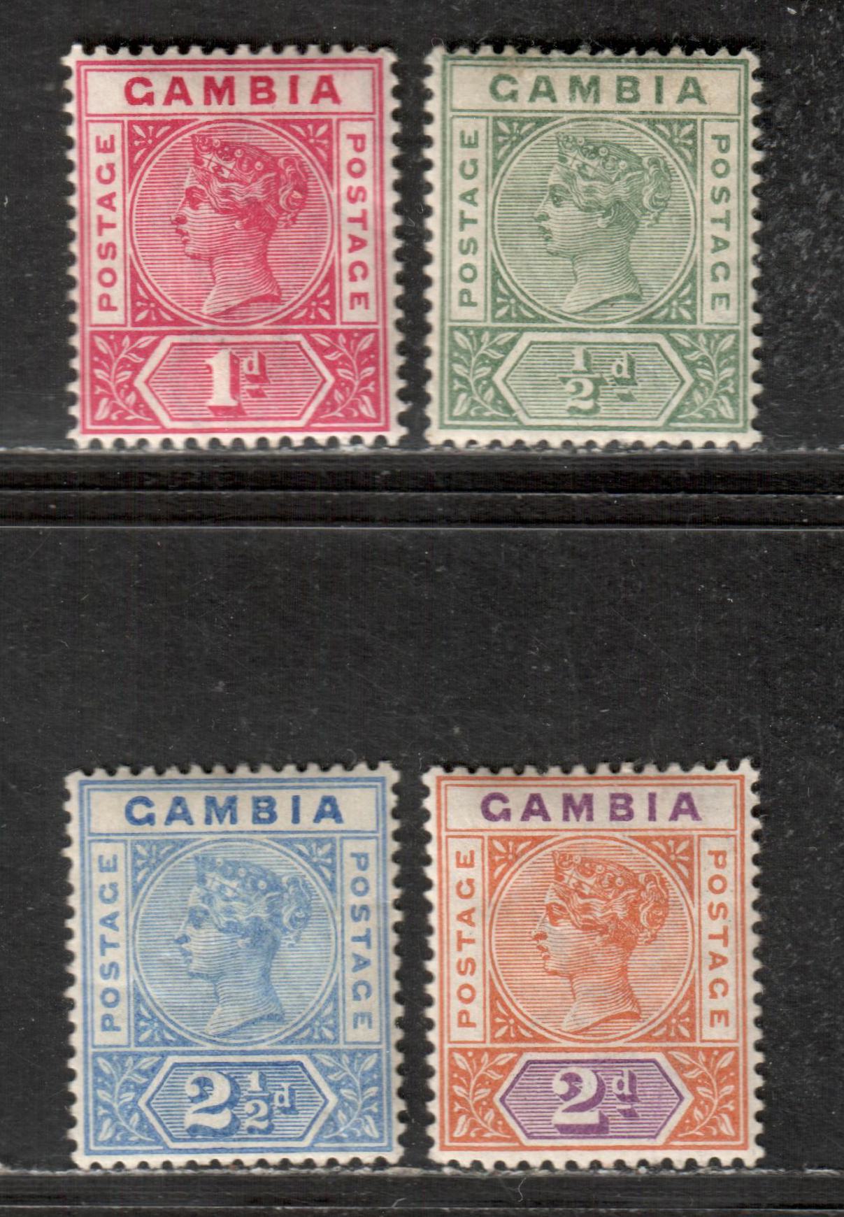 Lot 7 Gambia SG#37/40 1898-1902 Queen Victoria Keyplates Issue, With crown CA Wmk, 4 VFOG Singles, Click on Listing to See ALL Pictures, Estimated Value $20