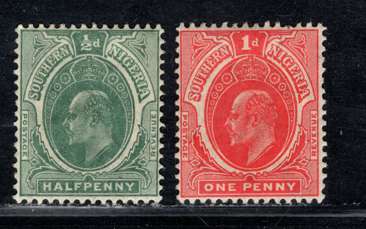 Southern Nigeria SG#33-34 1907-1911 King Edward VII Keyplaes Issue With Universal Colors, Multiple Crown CA Wmk, 2 VFNH Singles, Click on Listing to See ALL Pictures, Estimated Value $25