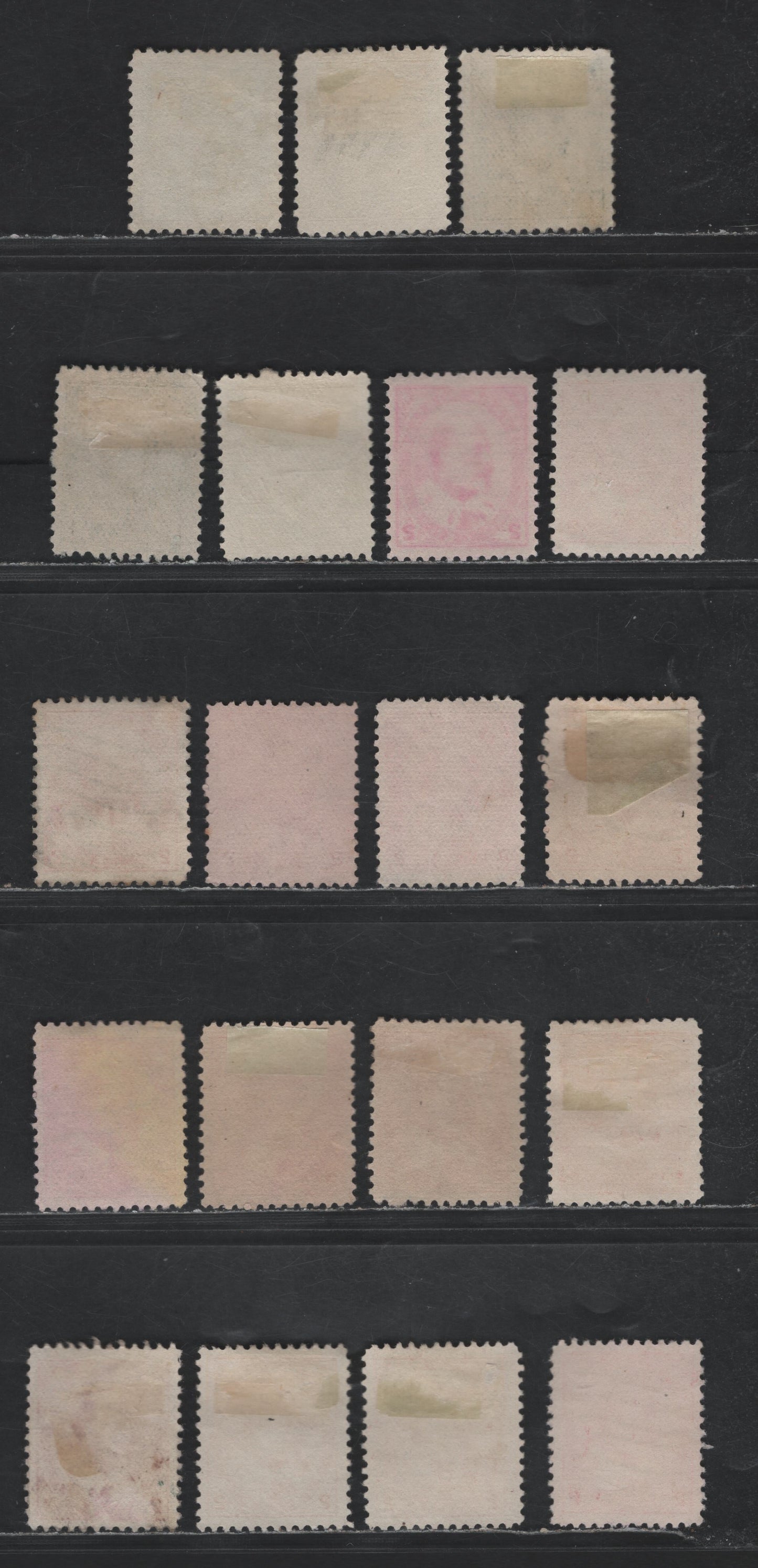 Canada #89iii, ii, 90, 90i 1c, 2c Deep Green, Grey Green, Carmine Rose King Edward VII, 1903-1911 King Edward VII Issue, 19 VF Used Singles Various Shades