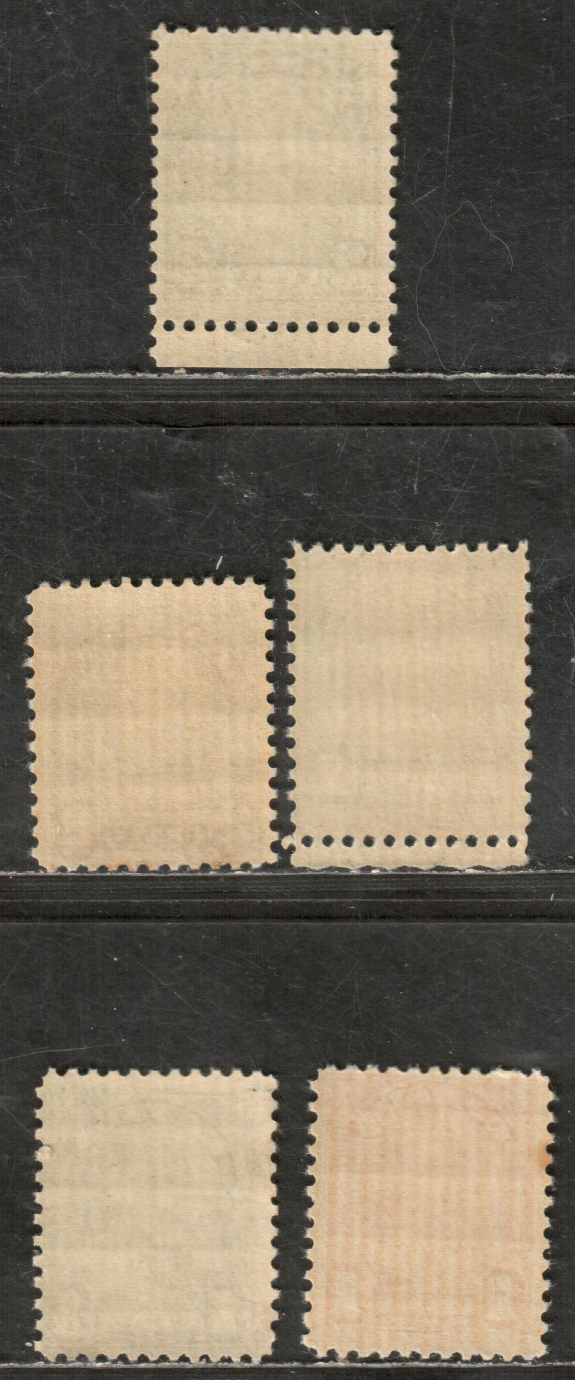 Canada #162, 163, 163b, 164, 1930-1931 King George V Arch / Leaf Issue, 5 FOG Singles
