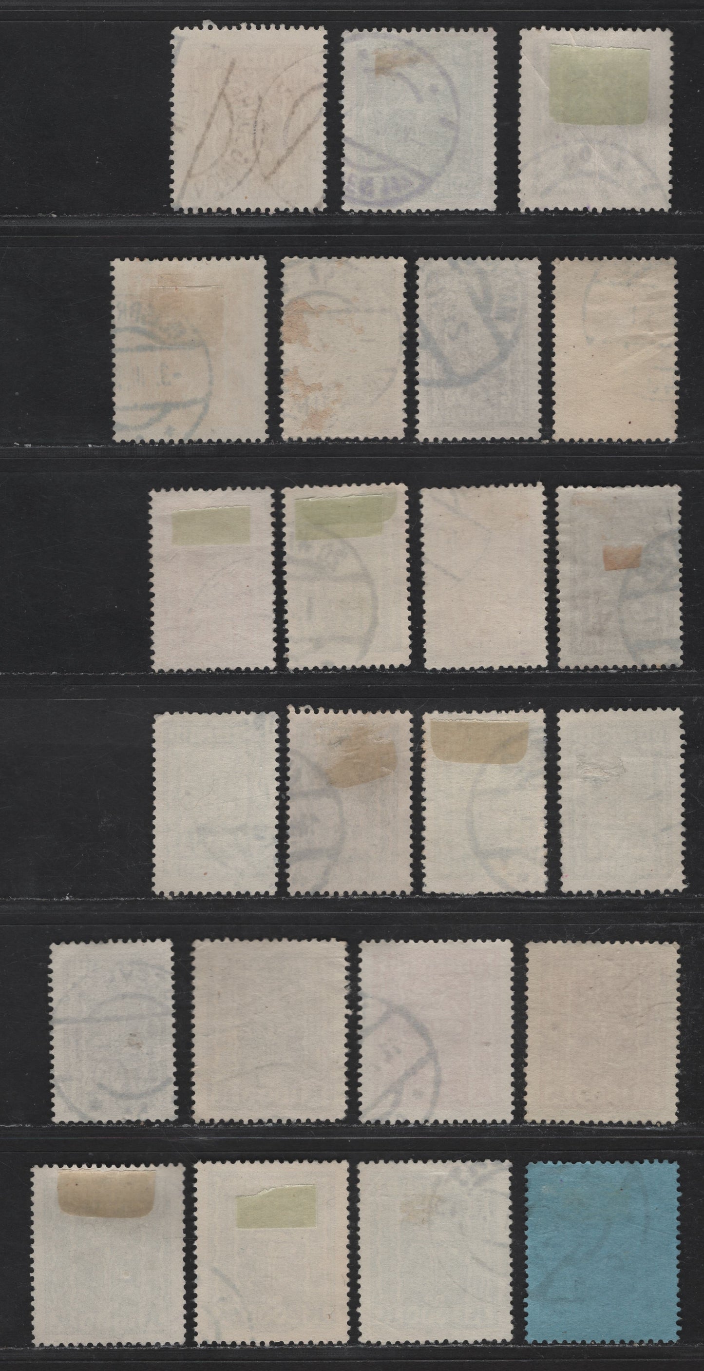 Austria SC#264-271, 273-287 50k - 4000k Orange Brown - Dark Blue on Bluish Symbols of Agriculture - Labour & Industry, 1922-1924 Agriculture - Labor & Industry Issues, 23 Very Fine Used Singles, Perf 12.5
