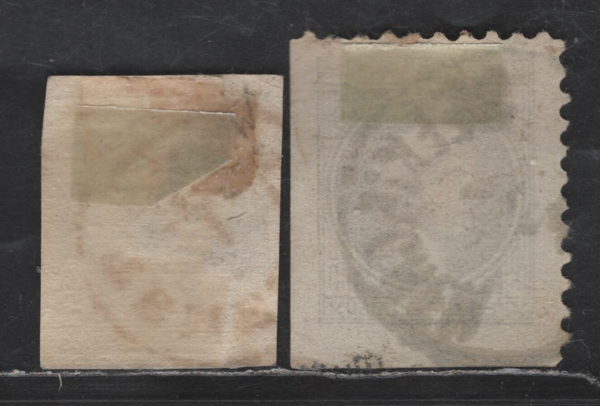 Austria #P9 1kr Brown Lilac & Violet, 1867-1873 Newspaper Stamps Issue, 2 Fine Used Singles Type 1 Coarse Printing, Privately Perforated 9 & Imperf