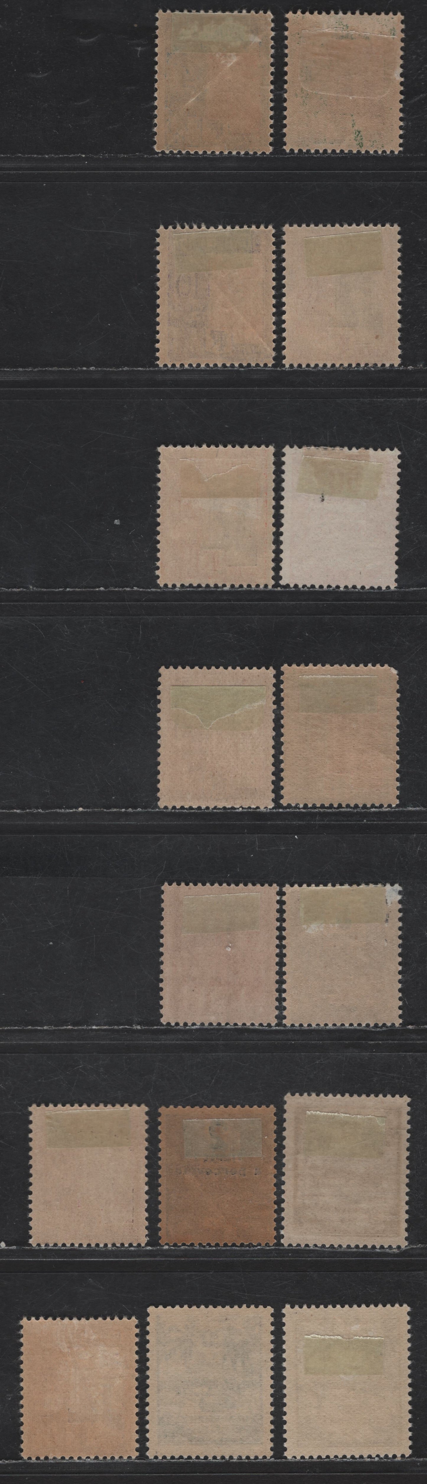 Lot 127 Guadeloupe SC#J15, J21, J23, J25-J30, J33, J35-J36, J38-J40 5c - 50c Blue - Bright Blue Numerals, 1905-1947 Postage Dues, 16 F/VFOG Singles