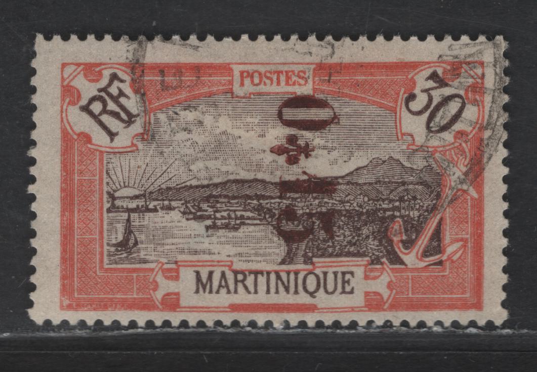 Lot 178 Martinique SC#117 15c on 30c Dull Red & Brown View of Fort-de-France, 1924 Surcharged Issue, A Fine Used Single
