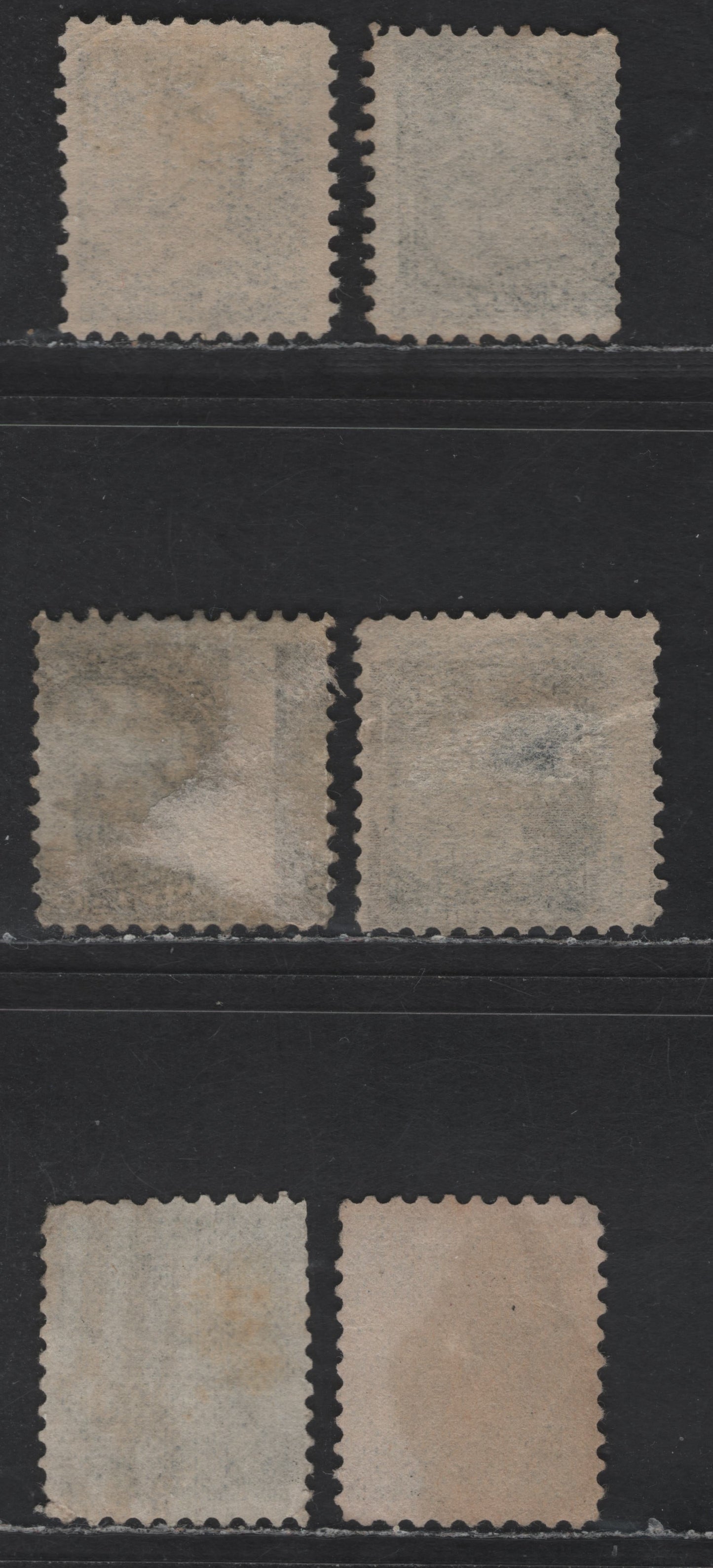 Lot 215 Canada #34 1/2c Black Queen Victoria, 1870-1893 Small Queen Issue, 6 Ungraded Singles, Half Cent Paper Reverence Group Of 2nd Ottawa Printings, Includes On Of Each Type (2O-A - 2O-F), Slight Faults, Intended As A paper Reference Lot