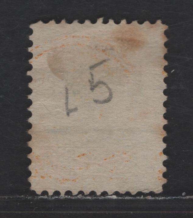 Lot 225 Canada Walburn#L-35 (Unitrade #35xx) 1c Bright Yellow Queen Victoria, 1870-1893 Small Queen Issue, A Very Fine Used Single, Late to Mid Second Ottawa Printing, Paper Type 2O-E (See Body), Perf 12.1, Style L Precancel