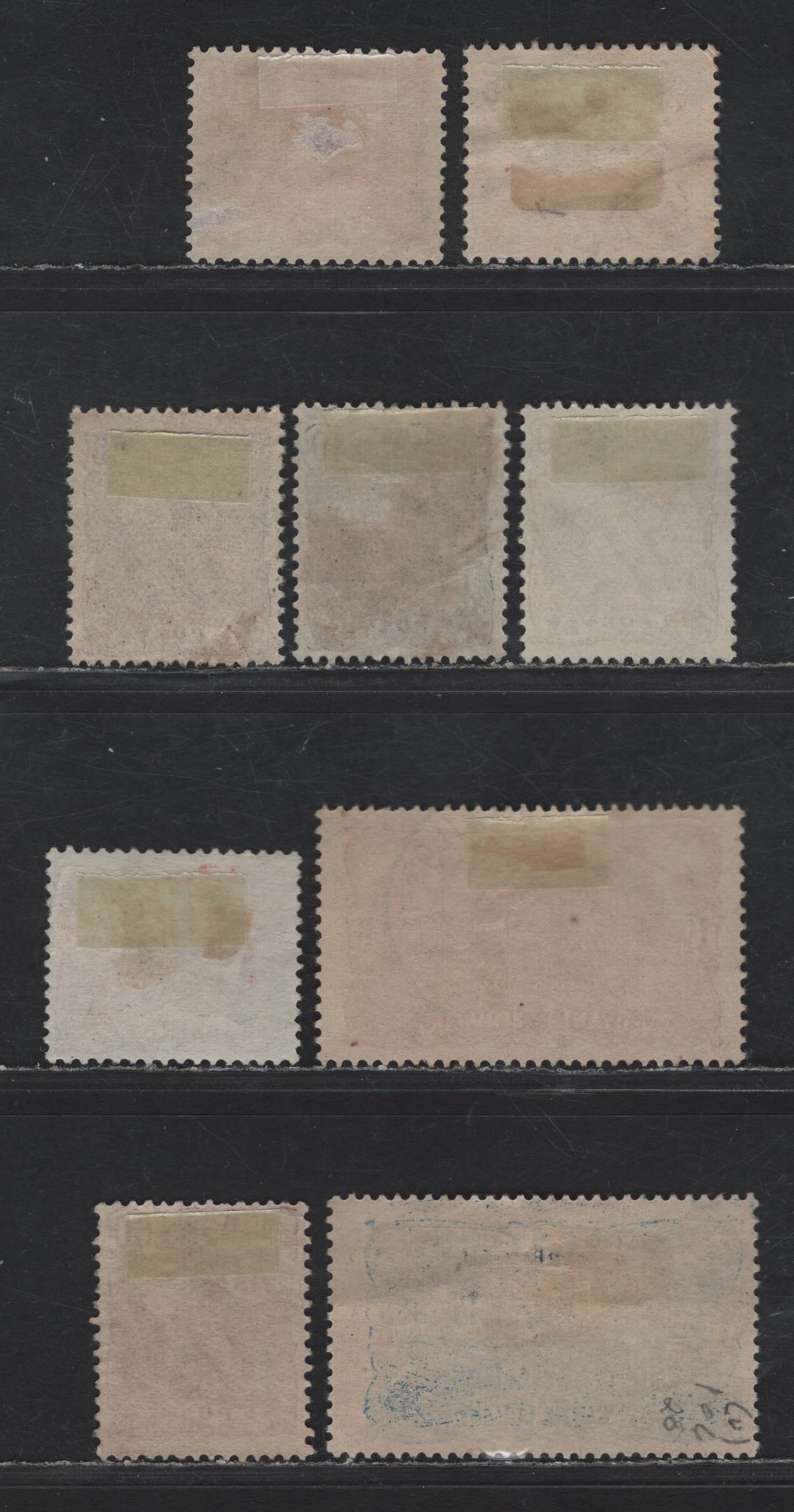 Lot 72 French Guiana SC#56, 59, 62, 69, 73-74, 78, 106 10c - 1.25fr on 1fr Rose - Ultramarine Great Anteater - Palm Grove at Cayenne, 1905-1928 Pictorial Definitive Issues, 9 Fine/Very Fine Used Singles, Two Shades Of 10c