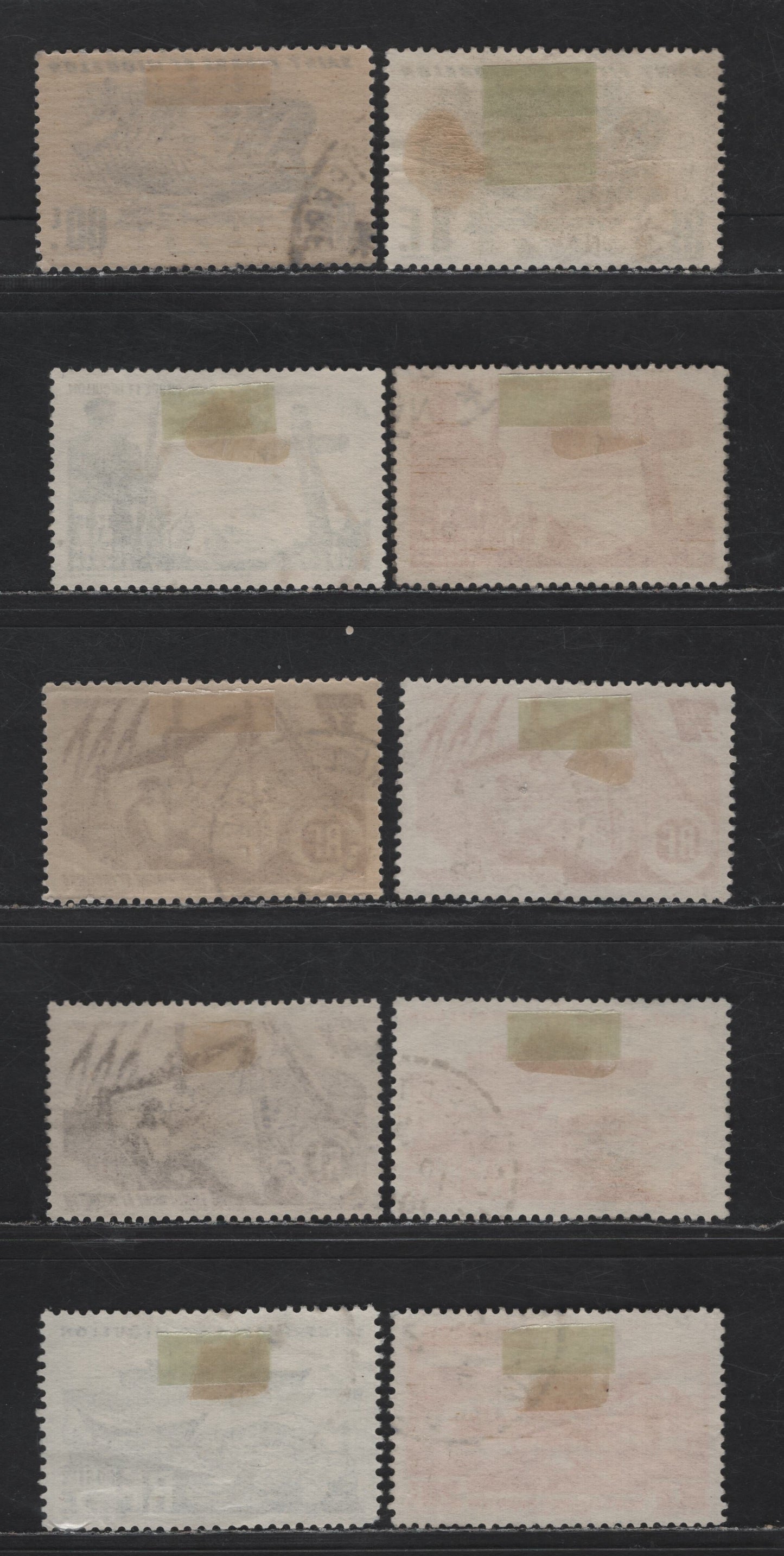 Lot 100 St Pierre & Miquelon SC#329/341 80c - 20f Bright Ultramarine - Vermillion Fishing Industry - Storm-Swept Coast, 1947 Pictorial Issue, 10 Very Fine Used Singles