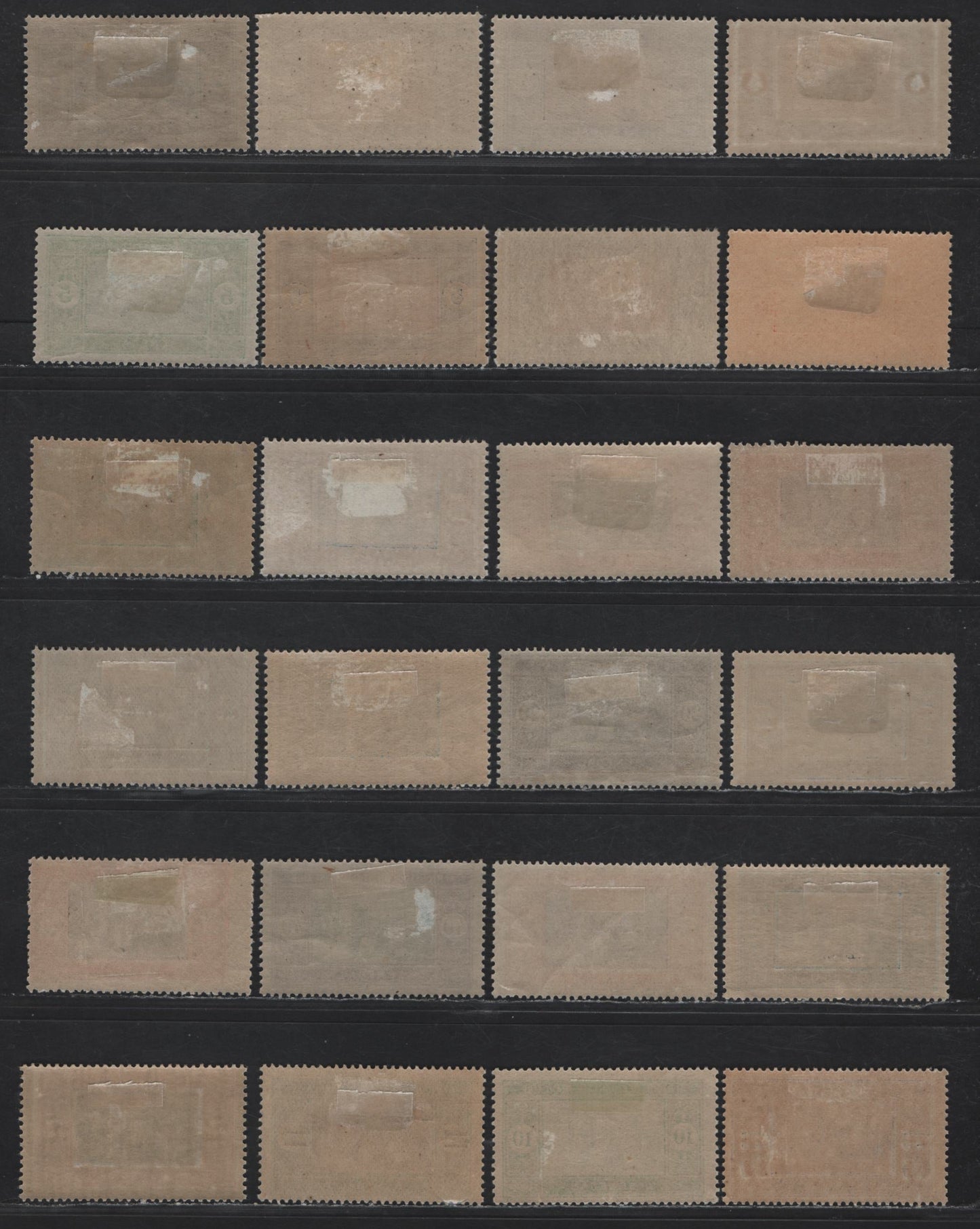 Lot 111 Senegal SC#79-83, 84a, 85-92, 97-98, 109-110, 123, 131 1c - 25c on 5c Olive Brown & Violet - Violet & Green Senegalese Preparing Food, 1914-1927 Keyplate Issue, 30 F/VFOG Singles