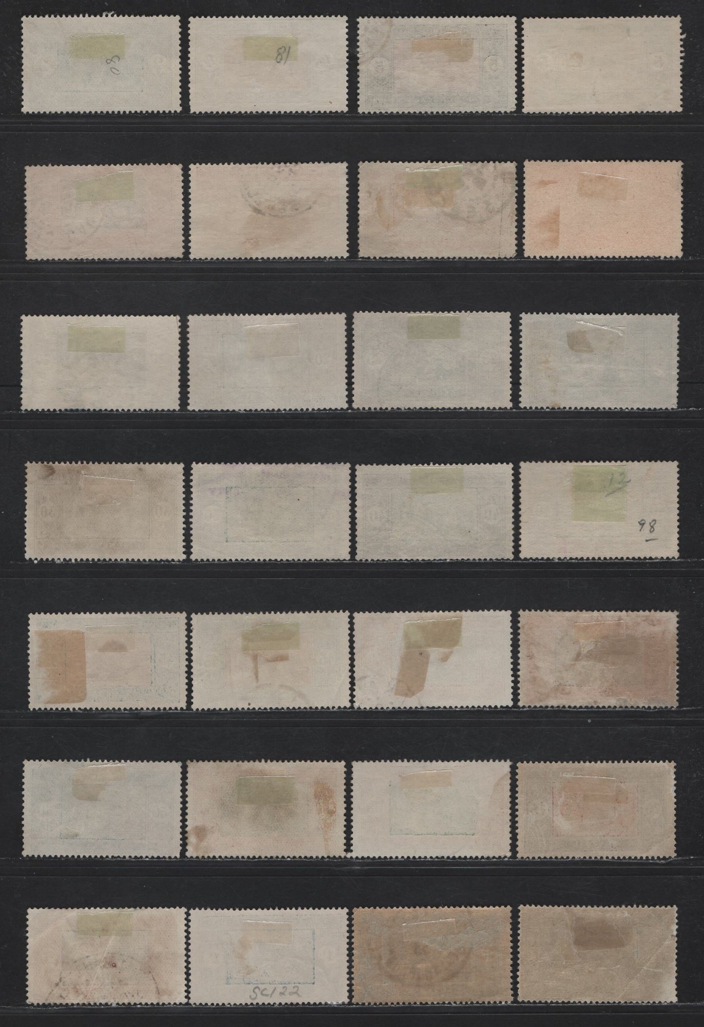 Lot 112 Senegal SC#80-84a, 87, 90-92, 95, 97-99, 104-105, 108, 110, 113-114 2c - 1fr Black & Blue - Black & Gray Blue Senegalese Preparing Food, 1914-1927 Keyplate Issue, 28 Fine/Very Fine Used Singles, Includes Listed Shades