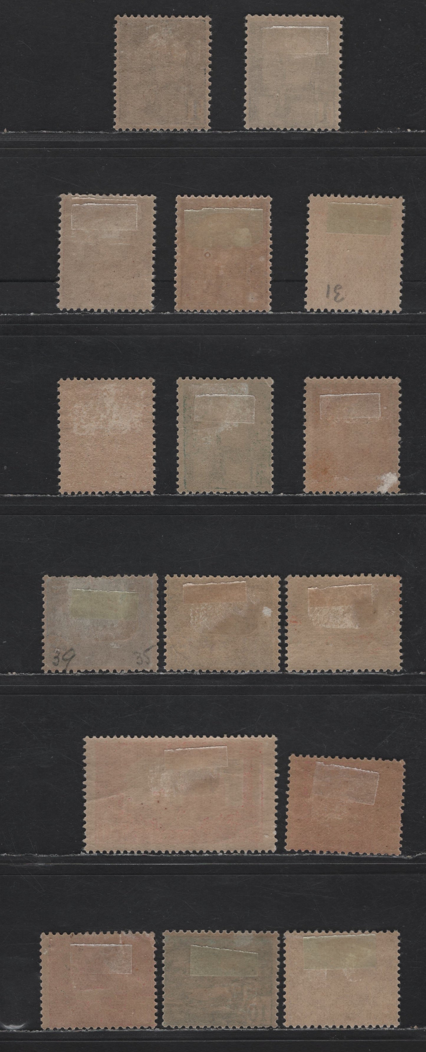 Lot 144 Tunisia SC#29-33, 39b, 40, 47, 49, 65-68 1c - 30c Black on Yellow - Lilac Mosque at Kairouan - Arab & Ruins of Dougga, 1906-1926 Pictorial Definitive Issues, 16 F/VFOG Singles