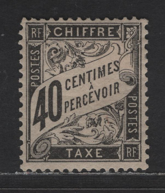 Lot 169 France SC#J20 40c Black Numeral & Banner, 1882-1892 Postage Dues, A VFOG Single