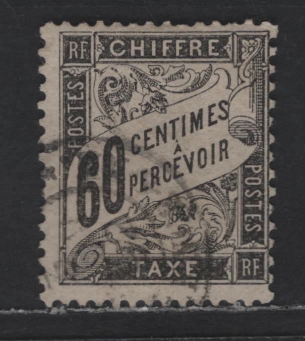 Lot 173 France SC#J22 60c Black Numeral & Banner, 1882-1892 Postage Dues, A Fine Used Single
