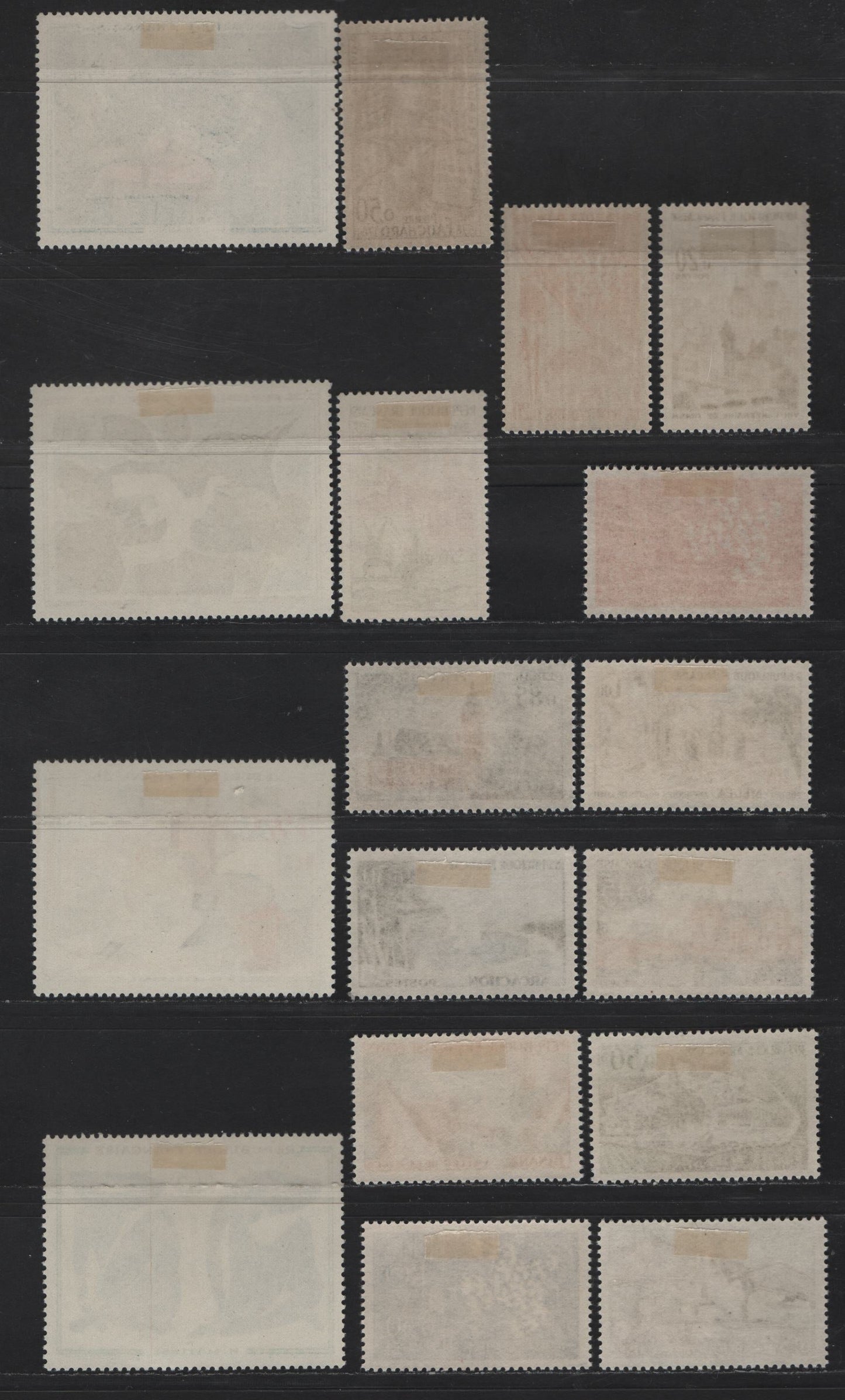 Lot 282 France SC#1002-1017 20c - 1fr Orange & Rose Lilac - Multicolored Mont-Dore - Blue Nudes, 1961 Mont-Dore - Painting Issues, 17 VFOG Singles, DF, LF, Fluorescent & HF Papers