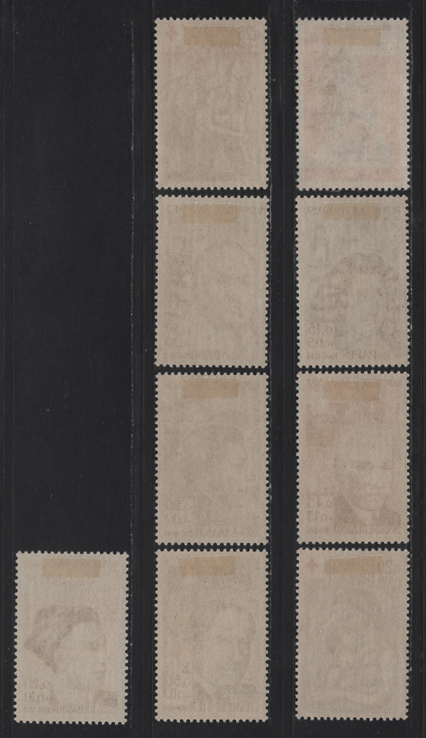 Lot 284 France SC#B356-B364 20c+10c - 50c+20c Brown, Black & Red - Greenish Blue & Black 'Love' - Denis Papin, Scientist, 1961-1962 Red Cross - Portraits Semi Postals, 9 VFOG Singles, LF & HB Papers