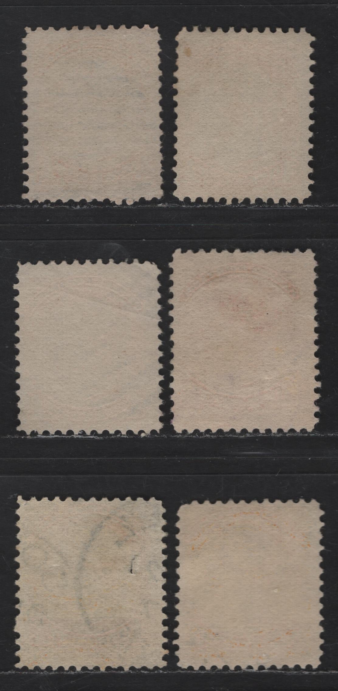 Lot 297 Canada #35 1c Yellow, Pale Yellow & Bright Yellow Queen Victoria, 1870-1893 Small Queen Issue, 6 Fine Used Singles, Mid Second Ottawa Printings, 2O-K Paper Type, Different Shades, Unchecked for Perfs