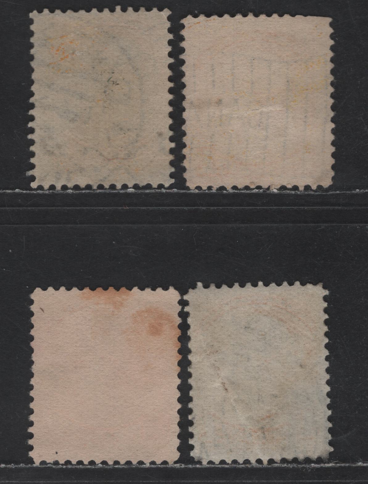 Lot 306 Canada #35 1c Yellow Queen Victoria, 1870-1893 Small Queen Issue, 4 Ungraded Used Singles, Mid Second Ottawa Printings, Paper Types 2O-K, 2O-L, 2O-P & 2O-Q