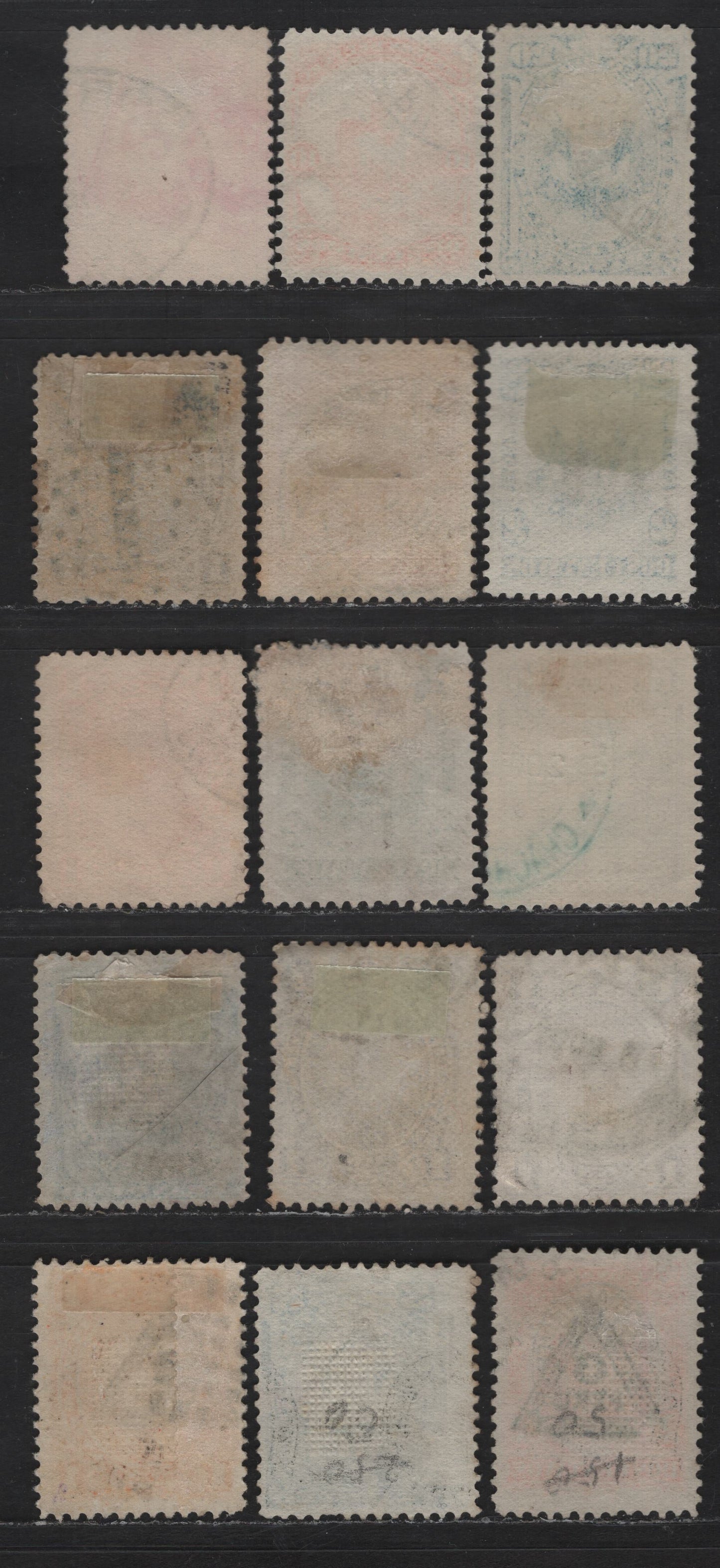 Lot 135 Peru SC#65, 68, 88, 103, 104-111, 113 1c - 20c Orange - Deep Ultramarine Overprints, 1888-1895 Overprints & Soft Paper Pictorials, 15 Fine/Very Fine Used Singles