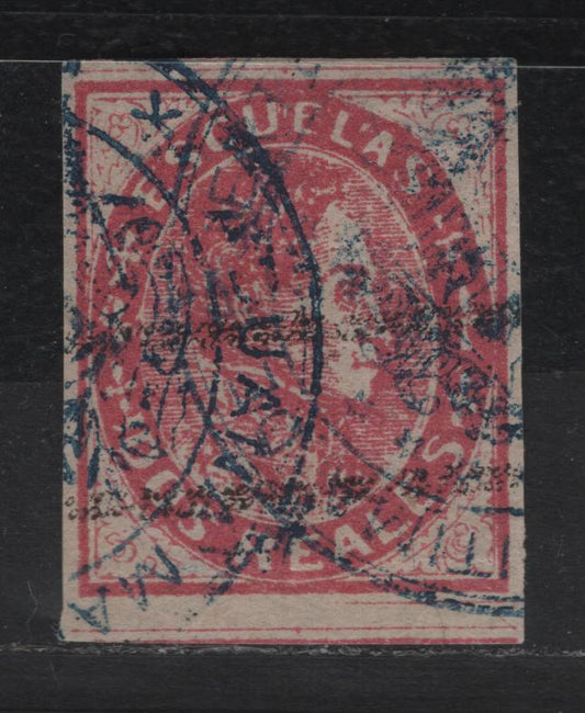 Lot 173 Venezuela SC#28 2r Deep Rose Simon Bolivar, 1871 Simon Bolivar Issue, A Very Fine Used Single, Scarce Handstamp Cancelled Example, The Majority Of These Were Cancelled With A Pen