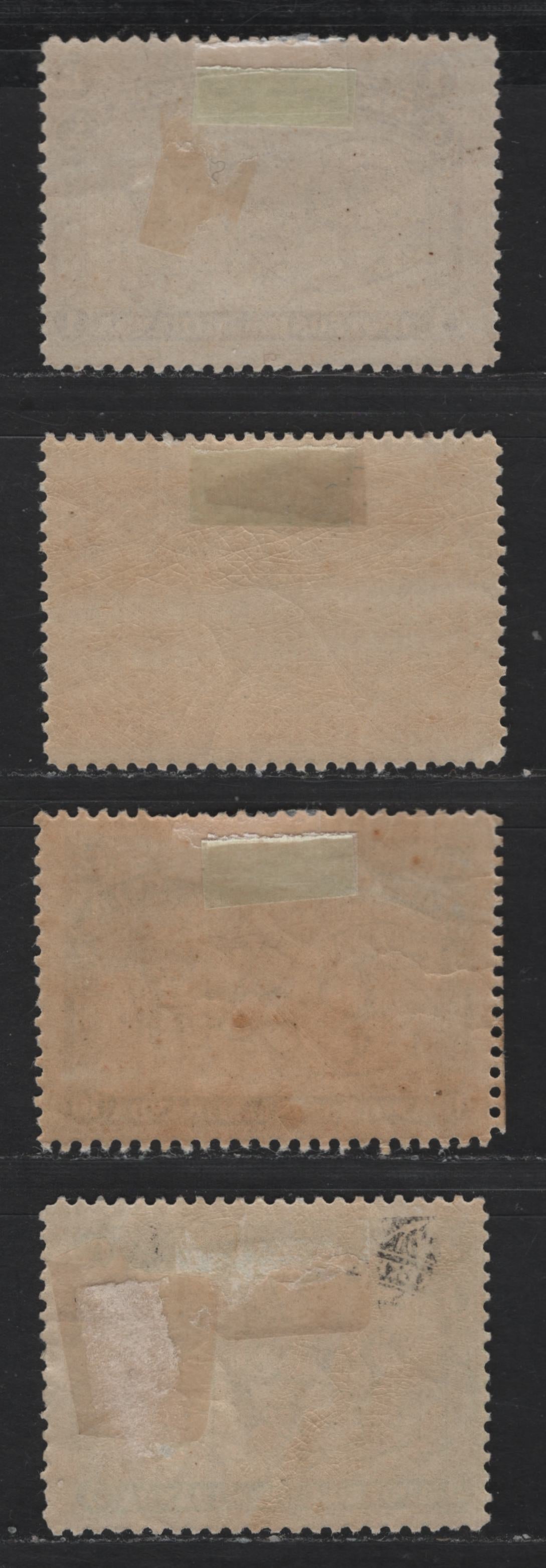 Lot 182 Venezuela SC#137-139, 141 5c - 1b Yellow Green - Violet De Miranda, 1896 De Miranda Issue, 4 FOG Singles, These Have Been Checked Carefully And Are Not Forgeries