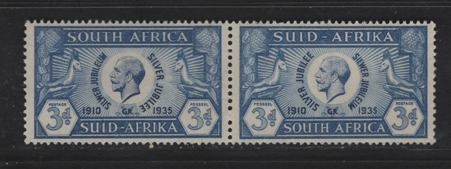 Lot 244 South Africa SC#70 3d Blue & Dark Blue King George V, 1935 Silver Jubilee Issue, A VFNH Pair