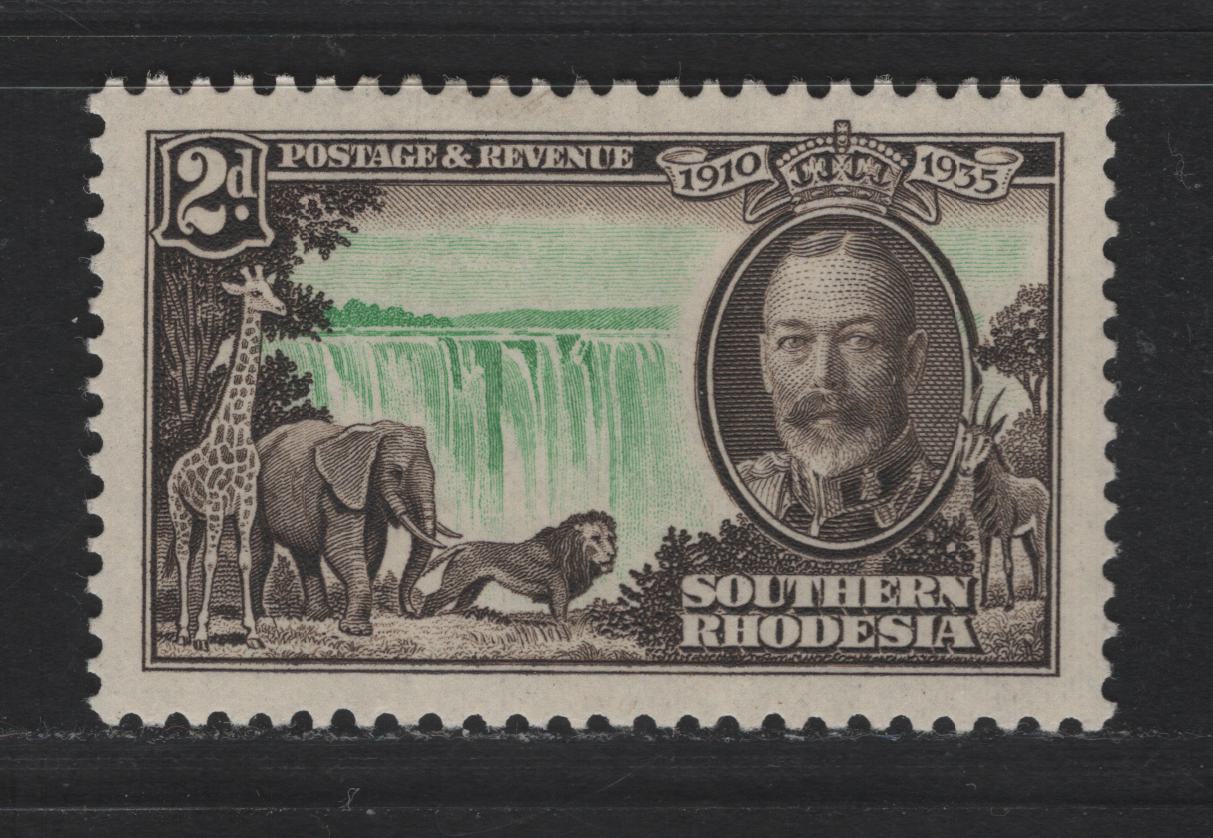 Lot 257 Southern Rhodesia SC#34 2d Black Brown & Light Green King George V, 1935 Silver Jubilee Issue, A VFLH Single