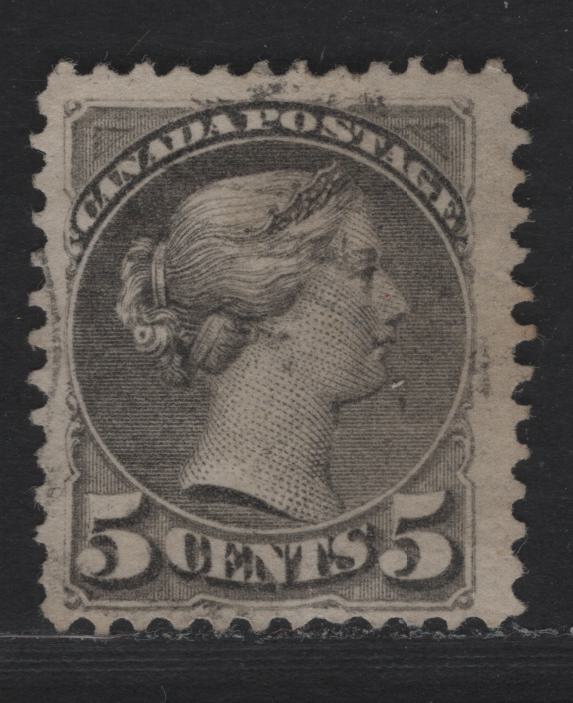Lot 303 Canada SC#42 5c Deep Gray Queen Victoria, 1870-1893 Small Queen Issue, A FOG Single, Mid Second Ottawa Printing, Clear & Sharp Impression, 2O-M Paper, Perf 12