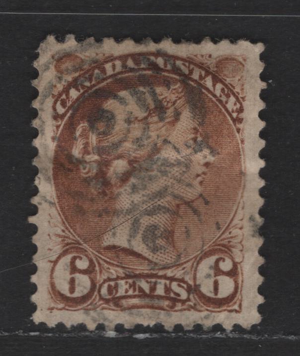 Lot 328 Canada  #39d 6c Brown Queen Victoria, 1870-1897 Small Queen Issue, A VF Used Single Mid-Montreal Printing On Paper MM-D, Perf. 12