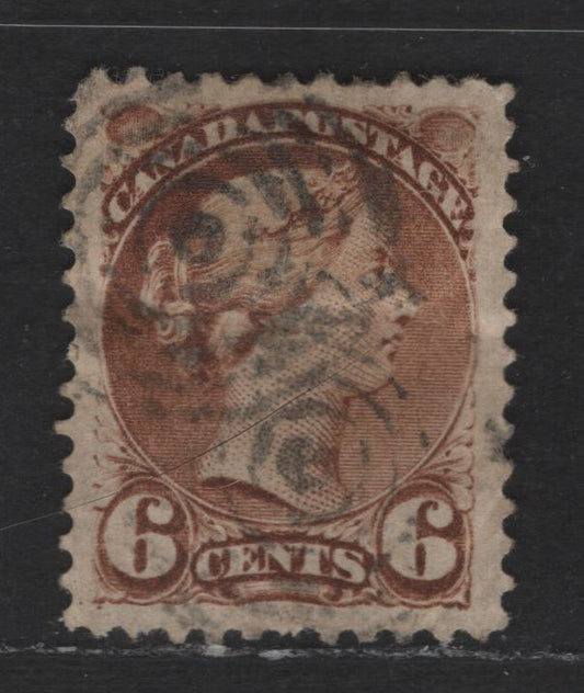 Lot 328 Canada  #39d 6c Brown Queen Victoria, 1870-1897 Small Queen Issue, A VF Used Single Mid-Montreal Printing On Paper MM-D, Perf. 12