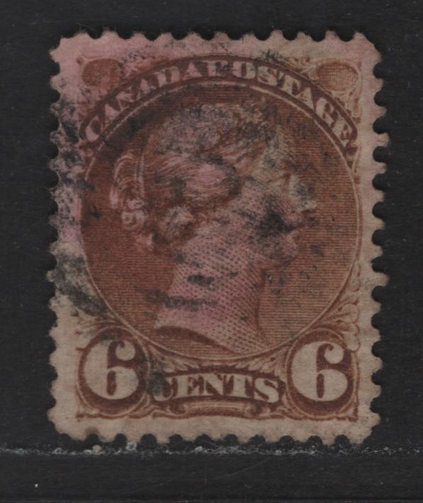 Lot 330 Canada  #39d 6c Brown Queen Victoria, 1870-1897 Small Queen Issue, A VF Used Single Mid-Montreal Printing, Perf. 12 On Paper MM-H, With Two Plate Dots