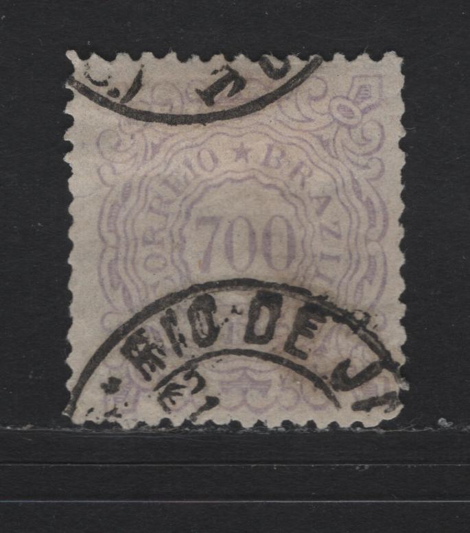 Lot 35 Brazil SC#102 100r Red Lilac Southern Cross, 1890-1891 Southern Cross Definitive Issue, A FOG Single, Re-Drawn Design, Perf 13.5