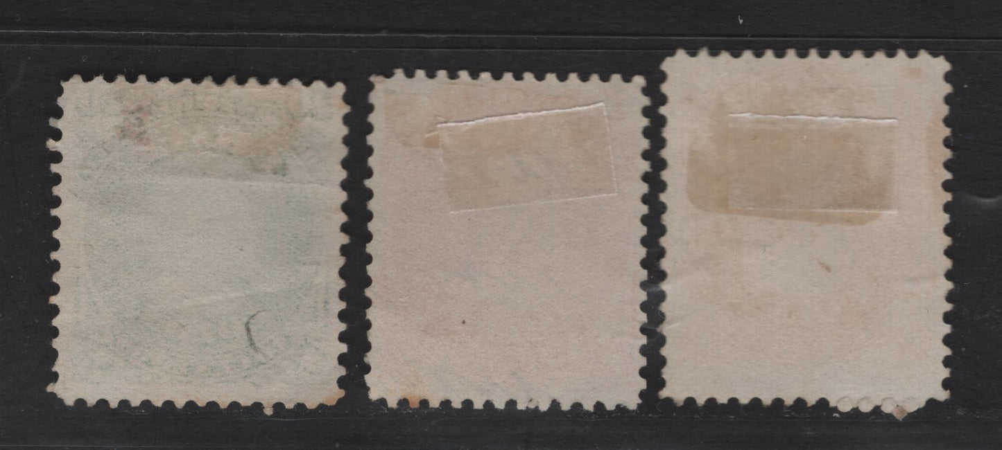 Lot 47 Chile SC#15, 17, 19 1c - 20c Orange - Green Columbus, 1867 Columbus Issue, 3 Fine/Very Fine Used Singles