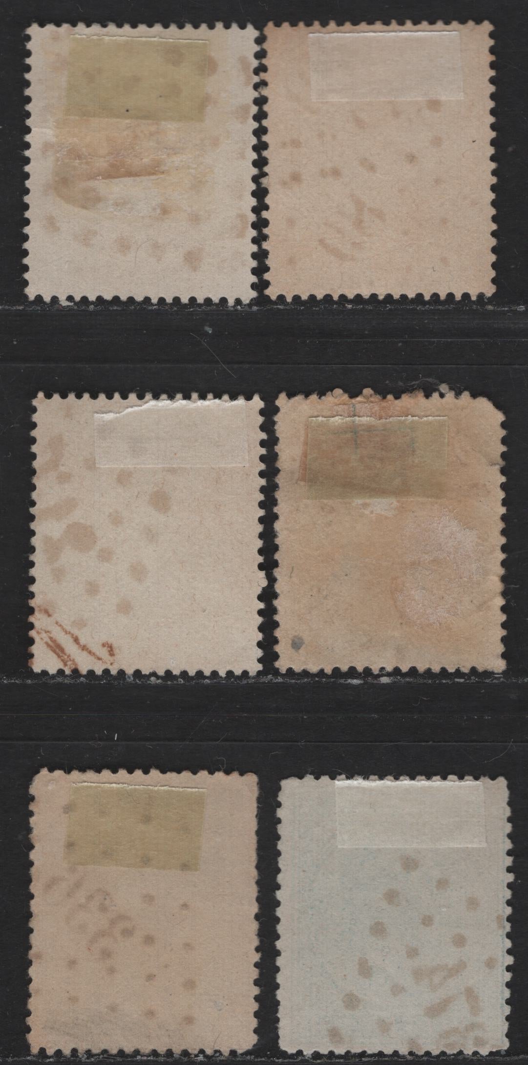 Lot 15 Belgium SC#18-19, 18a-19a, 20 10c - 20c Slate - Blue Leopold I, 1867 Perforated Surface Printed Leopold Sidefaces Issue, 6 Fine Used Singles, Brussels Prints, Two Shades O f20c, Perfs 15 & 14.5x14, Dotted Diamond Numeral Cancels