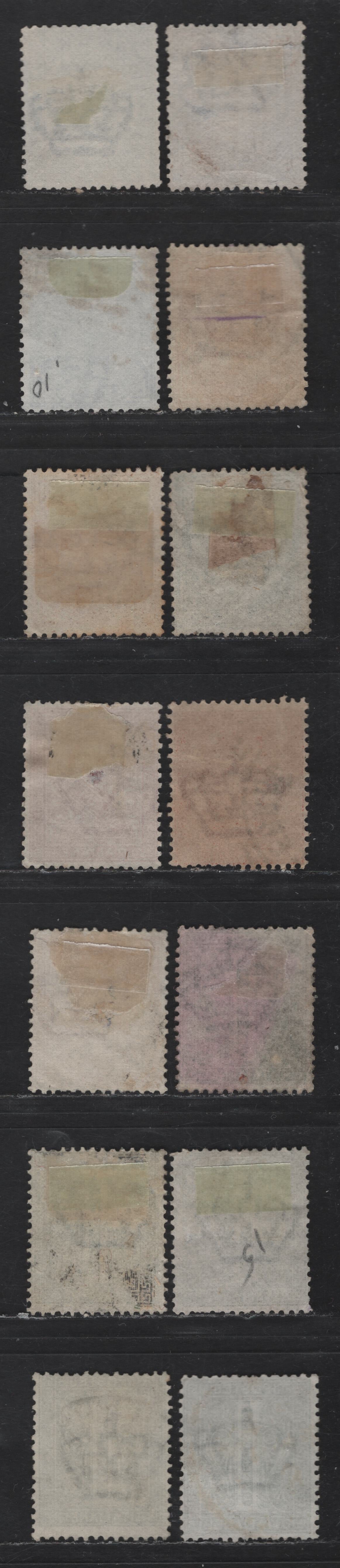 Lot 166 Italy SC#24-29 1c - 15c Gray Green - Blue Victor Emmanuel II & Numeral, 1863-1877 Victor Emmanuel II & Numeral Sidefaces Issue, 14 Fine Used Singles