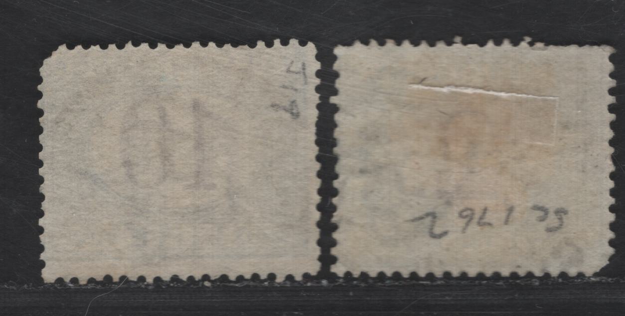 Lot 191 Italy SC#J15, J19 2l & 10l Light Blue & Brown - Blue & Brown Numeral, 1870-1925 Postage Dues, 2 Very Good Used Singles, Early Printings