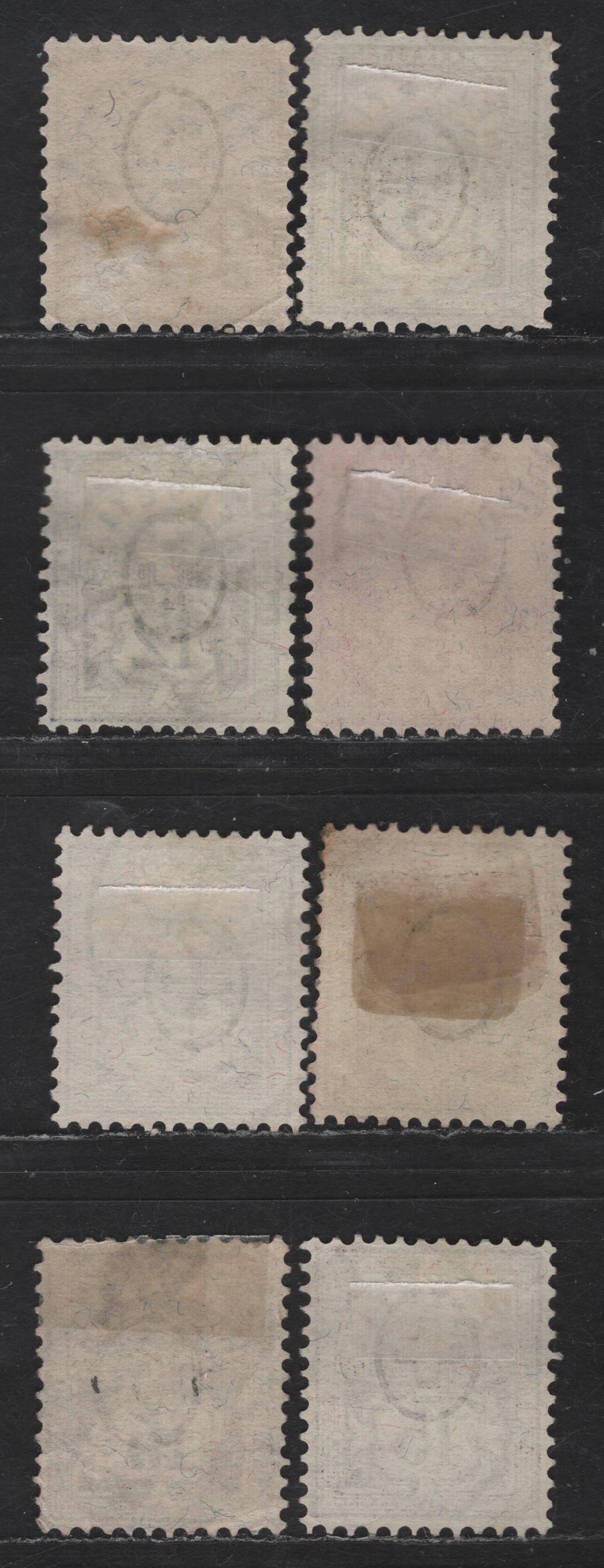 Lot 270 Switzerland SC#69, 71-72, 74, 76-a 2c - 15c Bistre - Brown Lilac Numeral, 1882-1899 Numeral Issue, 8 Fine/Very Fine Used Singles, Wmk 182, Type 2, Granite Paper, Some Unlisted Shades