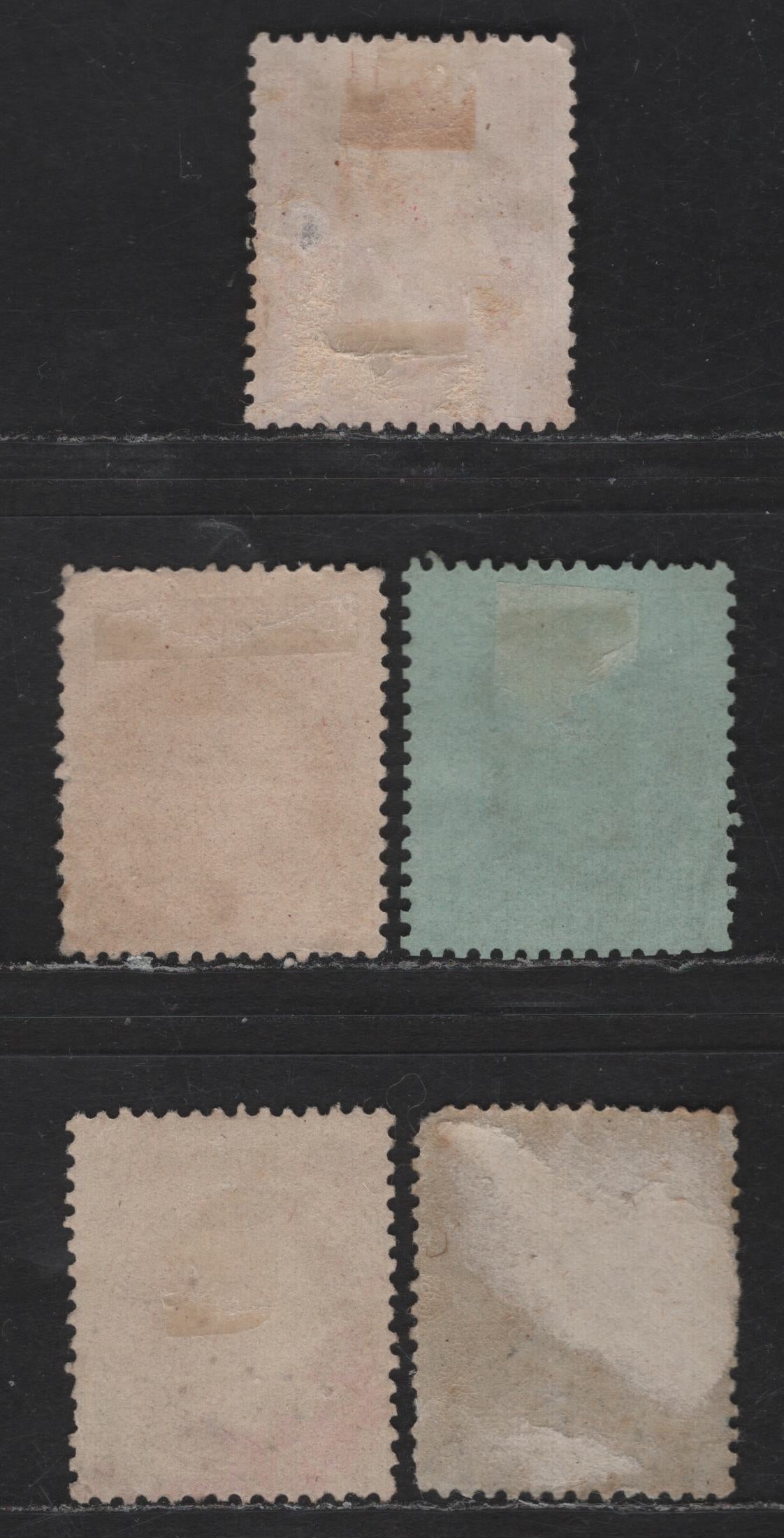 Lot 55 France SC#28, 30, 29, 32, 33 80c - 20c Carmine Rose - Blue on Bluish Napoleon & Lawreatte, 1863-1870 Perforated Napoleon & Lawreatte Issue, 5 Very Good Used Singles