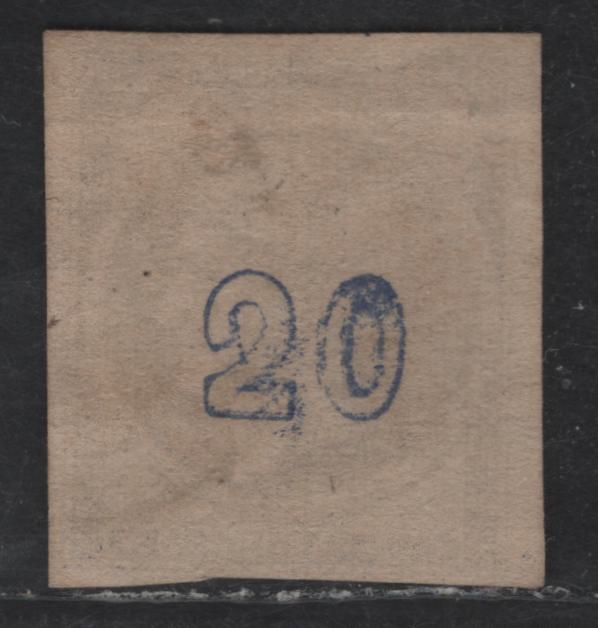 Lot 97 Greece SC#47 20l Ultramarine Hermes Head, 1870-1872 Large Hermes Heads Issue, A Fine Used Single, Cream Paper, Light Horizontal Bend