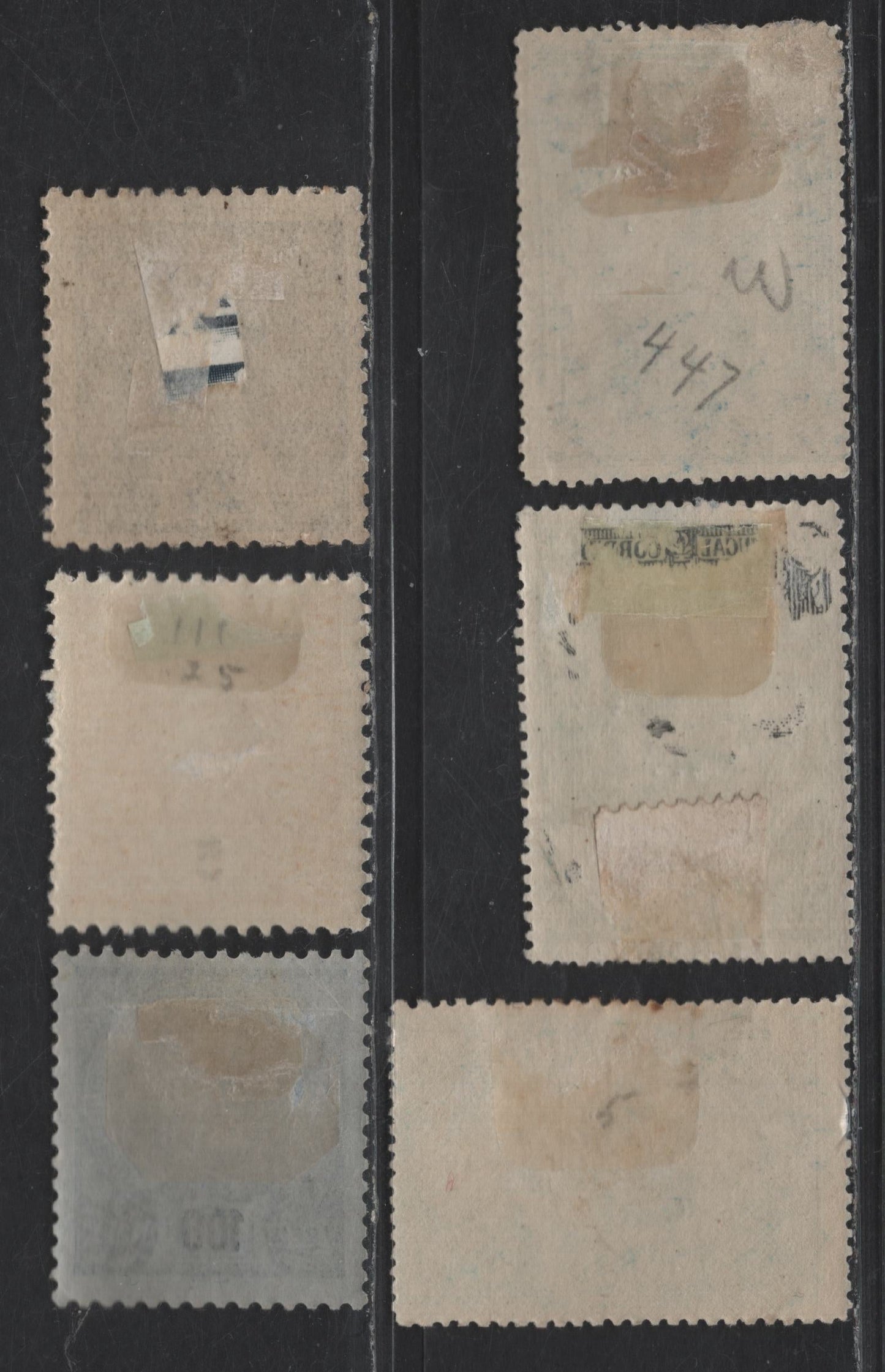 Lot 175 Portugal SC#110-111, 124, 147, 150, 188 2.5r - 50r Gray - Dark Blue King Carlos & Vasco da Gama, 1895-1911 King Carlos, Vasco de Gamma & Overprinted Issues, 6 F/VFOG Singles