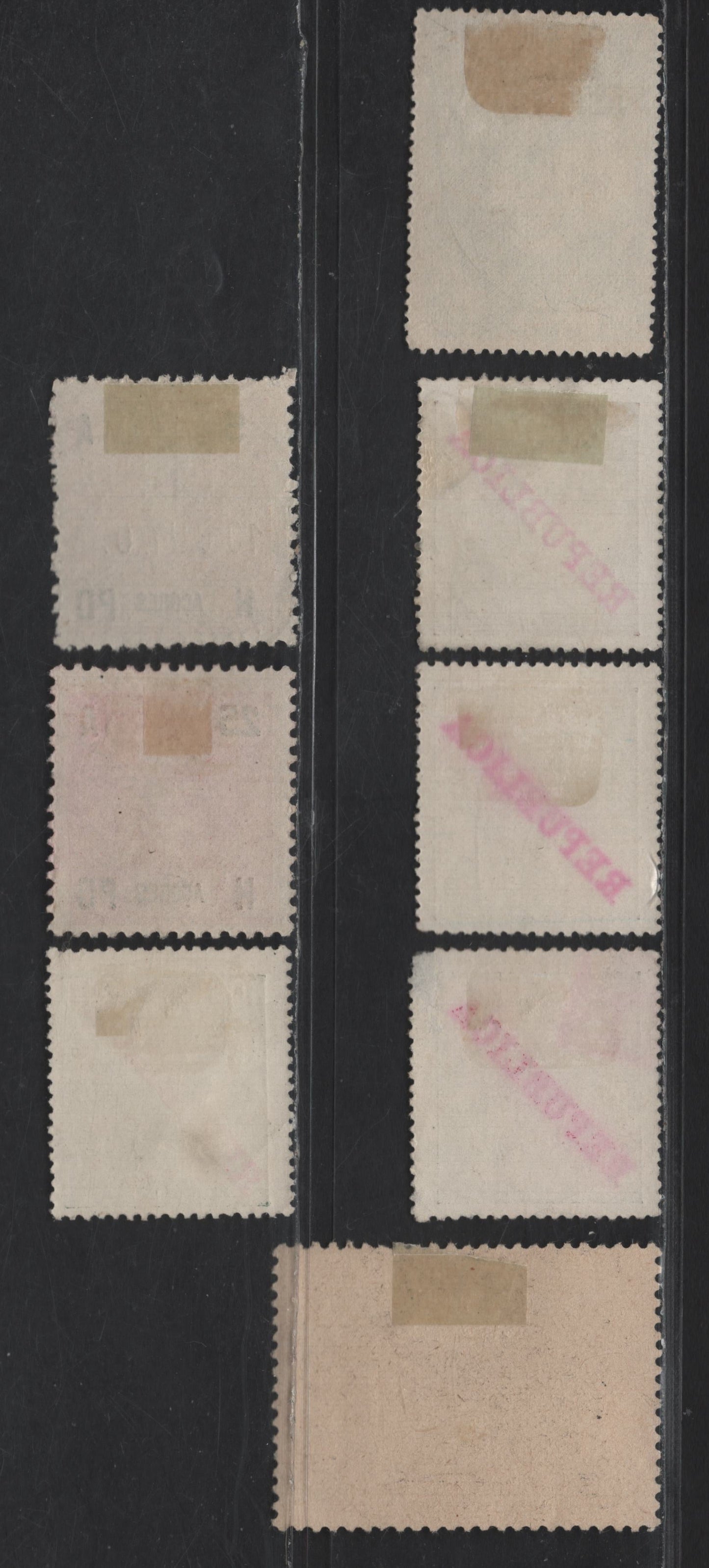 Lot 234 Azores SC#102, 105, 149, 126-128, 131, 143 5r Orange Yellow - Black King Carlos - Republica, 1906-1911 King Carlos - Republica Overprinted Issues, 8 Fine/Very Fine Used Singles