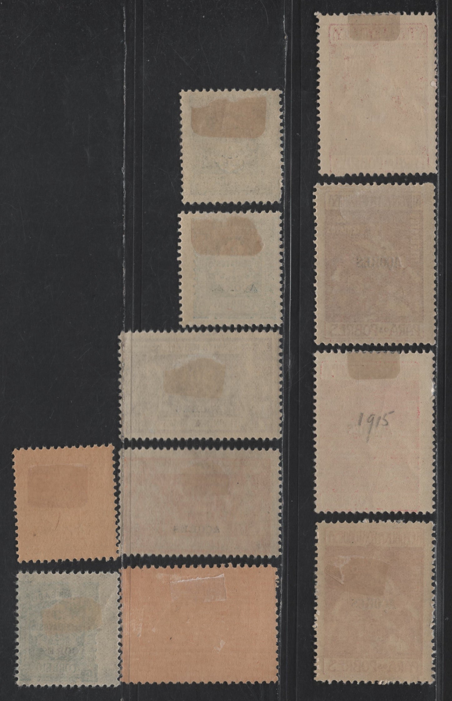 Lot 239 Azores SC#J15, J18, J30, J32, Q1-Q2, RA8, RA3 1/2c - 2c Brown - Plum Numeral & Ceres, 1918-1925 Postage Dues, Postal Tax & Telegram Issues, 11 F/VFOG Singles